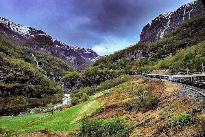 Viagem de trem pela Noruega