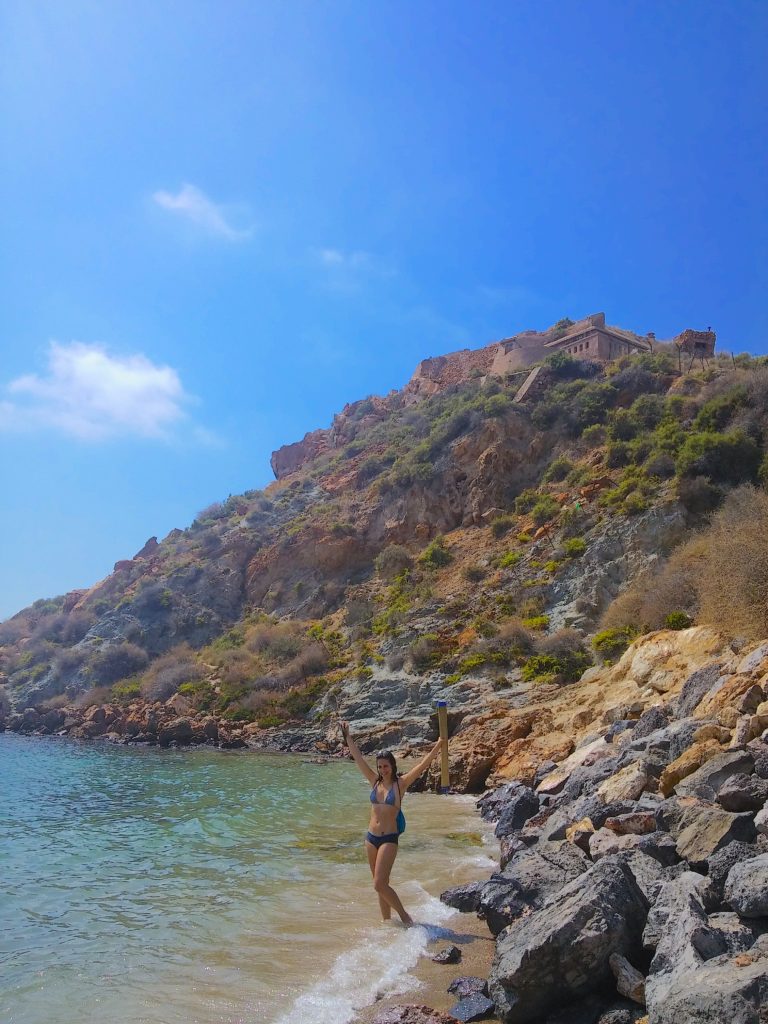 Cala Cortina em Cartagena, Espanha.