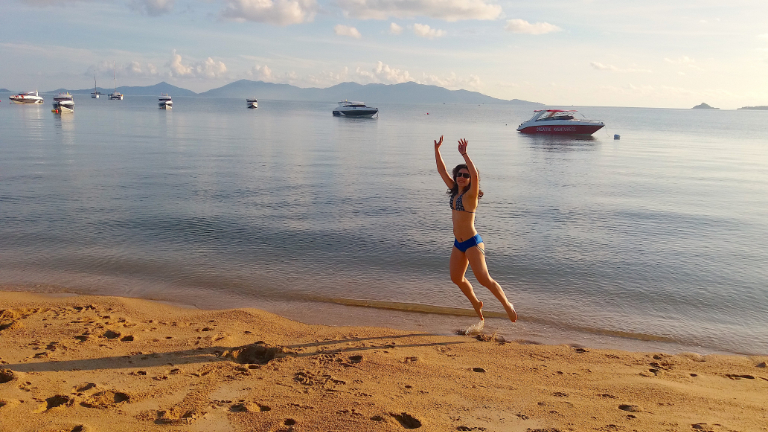 Curtindo a praia em Koh Samui