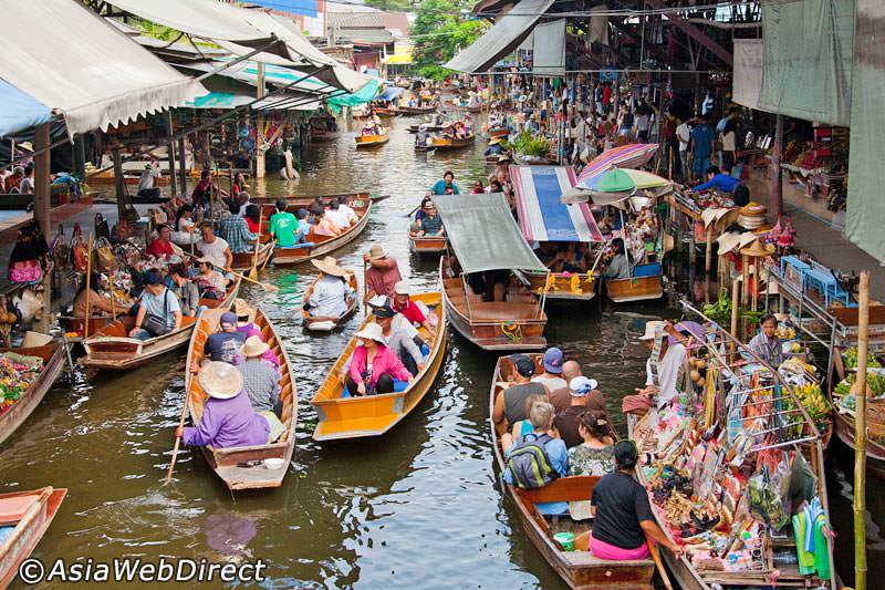 Mercado flutuante Damnoen (Foto: Asia Web Direct)
