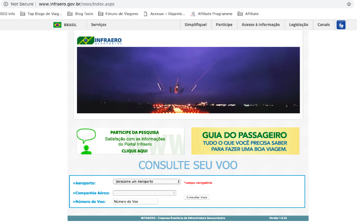 Site da Infraero