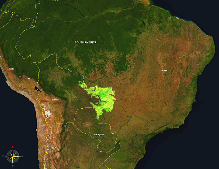 Localização do Pantanal (Fonte: Wikipedia)